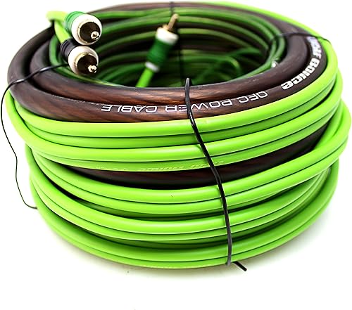 Deaf Bonce Machete 4 GA OFC 2 Ch Kit de cableado de amplificador verde MWK-42CU