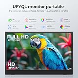 UFYQL Portable Monitor 15.6" FHD 1080P IPS, Dual Speakers, HDMI/USB-C, Eye-Care, Class A - 2