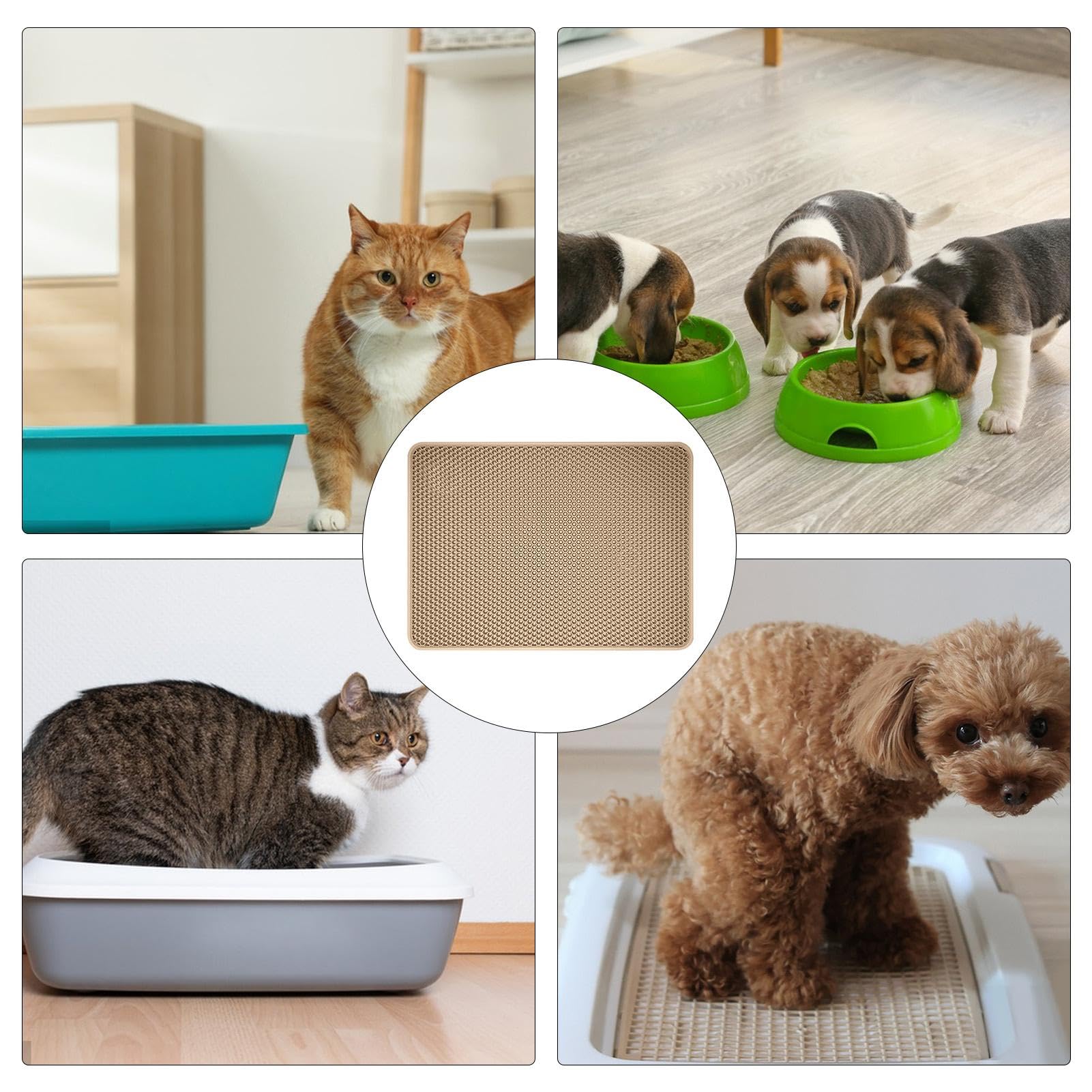 Tapis de litière pour chat - Tapis de litière pour chat - Double couche | Attrape-litière et attrape-tapis - Lavable - Attrape-litière et tapis pour les sols plus propres