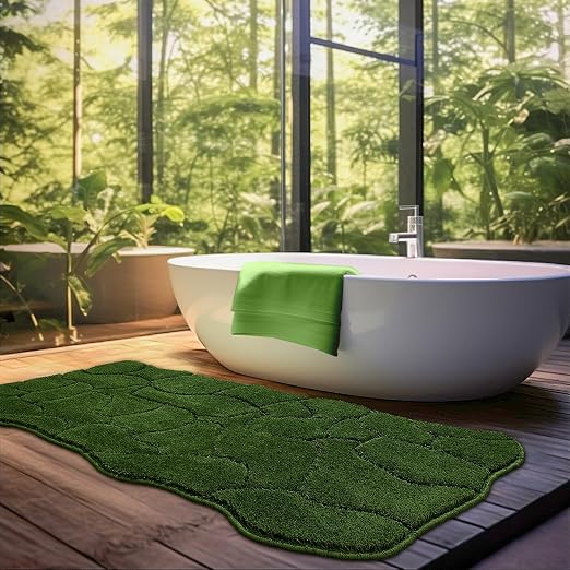 Bathroom Rugs, 32x20 Inches Bath Mats Non Slip, Extra Soft Absorbent Microfiber Shower Bath Rugs Mats Carpet for Bathroom Floor Decor, Machine Washable (Forest Green)