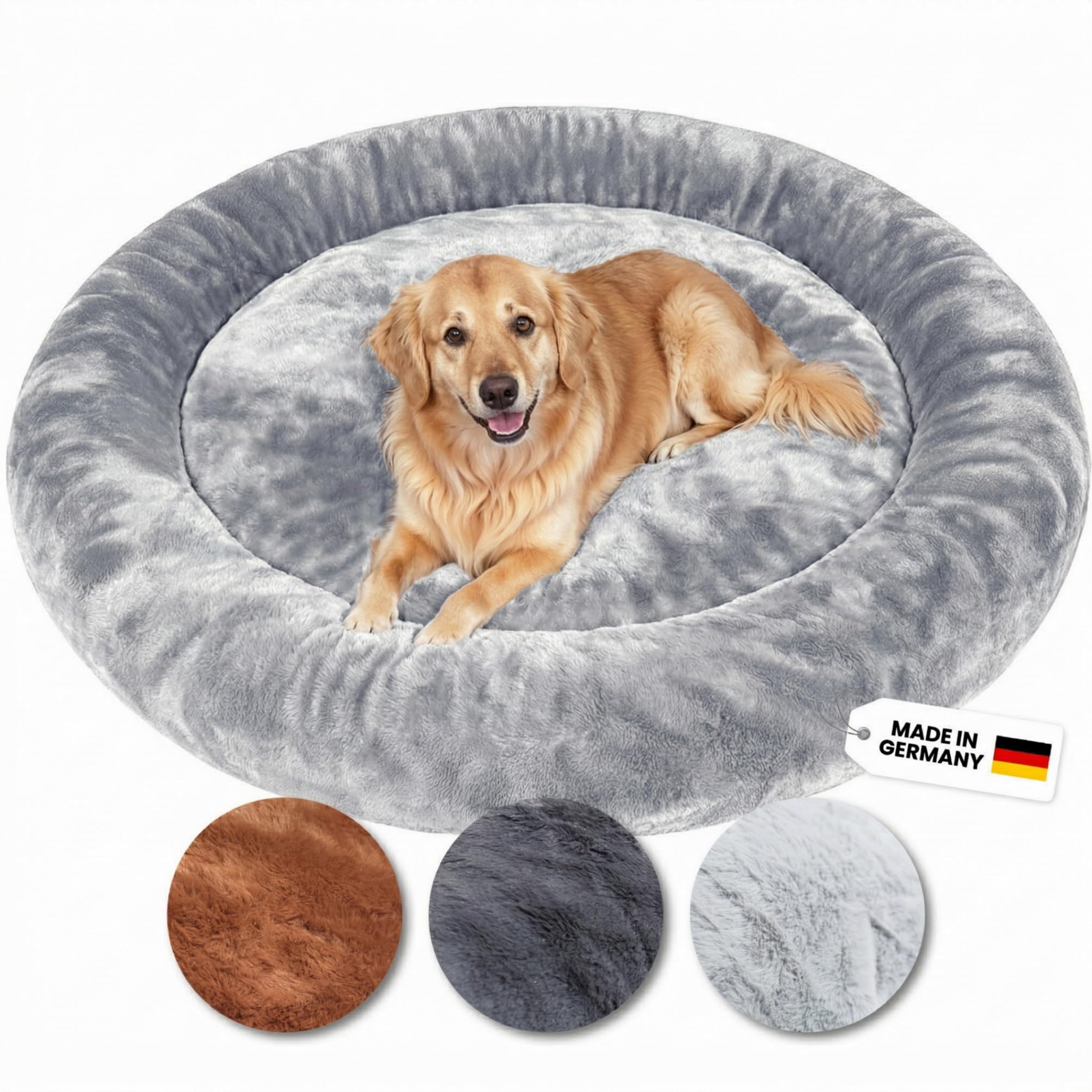 Wahre Tierliebe Orthopdisches Hundebett Deluxe fr Kleine bis Groe Hunde  - Made in Germany - Waschbar & Formstabil - Flauschiges Hundekrbchen mit  ...