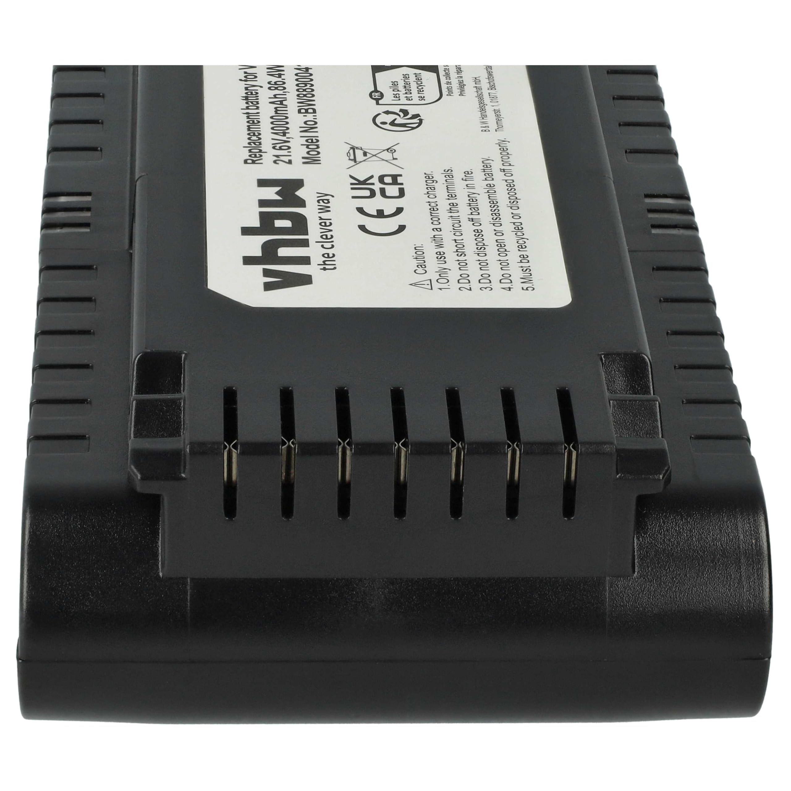 vhbw batteria compatibile con Samsung VS20T7536T5/EN, VS20T7538T5/SH, VS20T7562R5/EG aspirapolvere nero (4000mAh, 21,6V, Li-Ion)