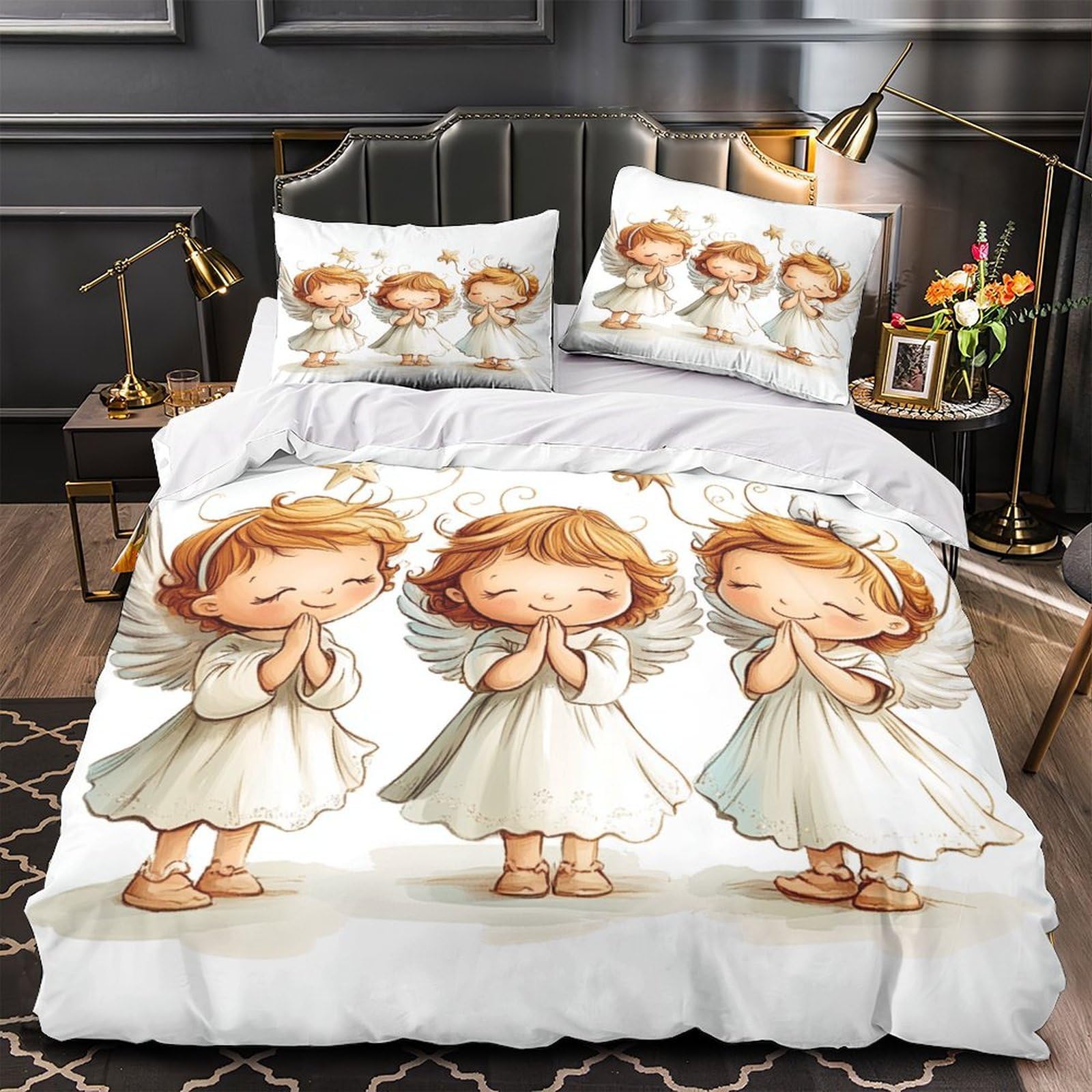 Housse de couette anges 3D pour transformer la chambre de votre fille en un cocon doux