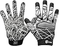 Cutters Game Day Youth Football Receiver Gloves - High Tack Silicone Grip, Breathable Comfort for Kids & Adults