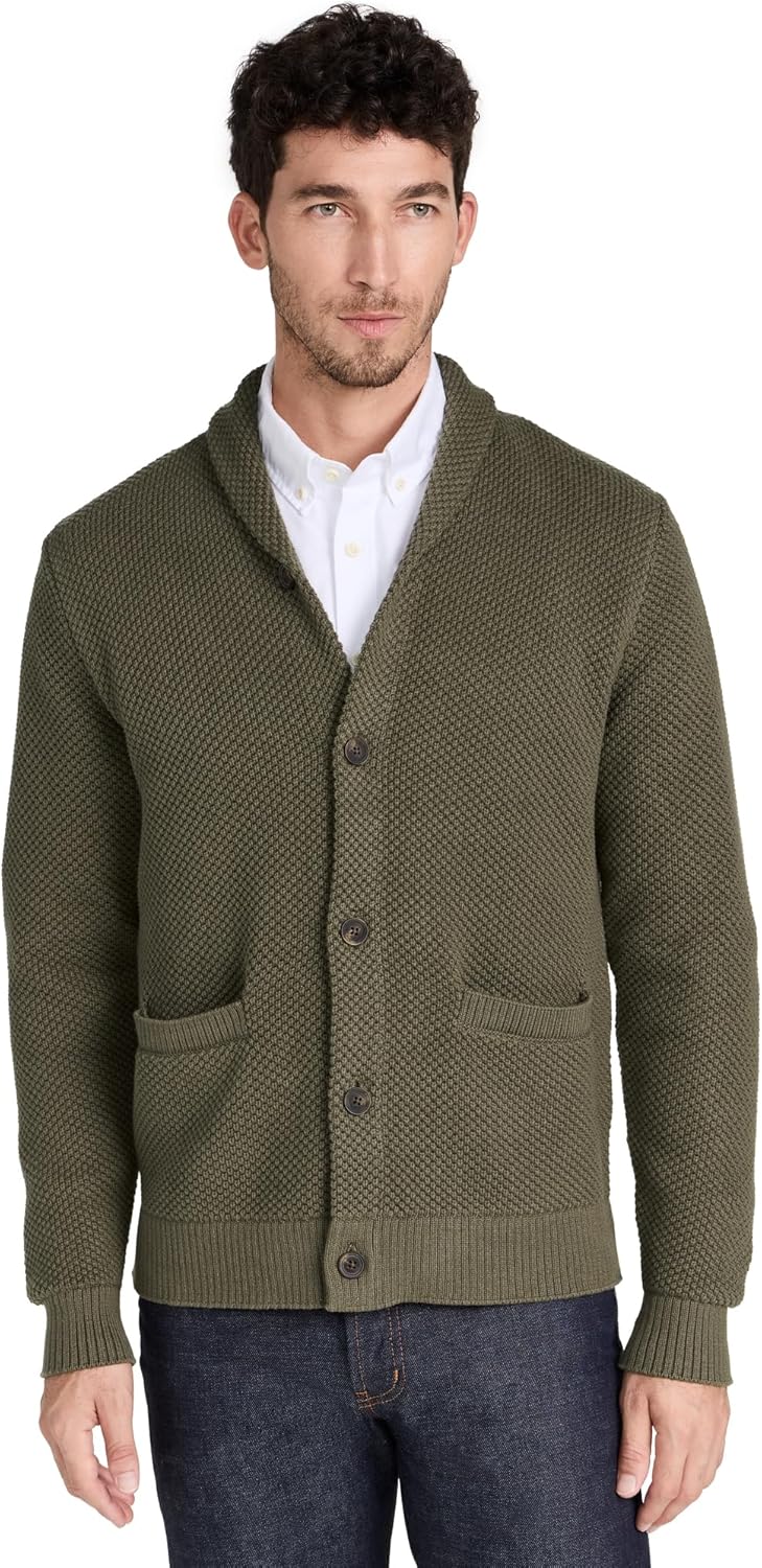 Taylor Stitch Men's Crawford Cardigan, Fatigue Olive, L