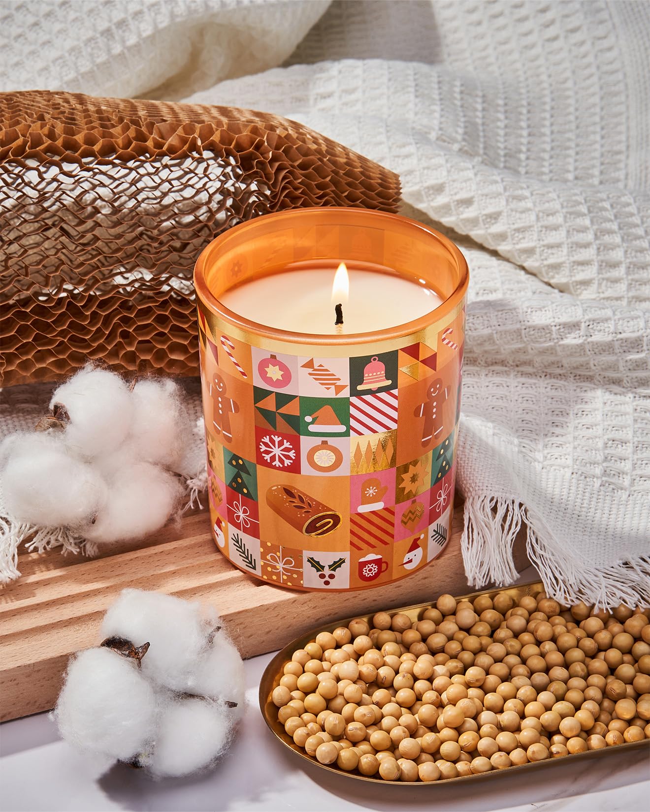 M&SENSE candele profumate autentiche di pan di zenzero,candela di Natale regalo,candela di cera di soia per la decorazione della stanza candela autunnale, 280g, 55 ore MSSDOEU1O1 AuthenticGingerbread