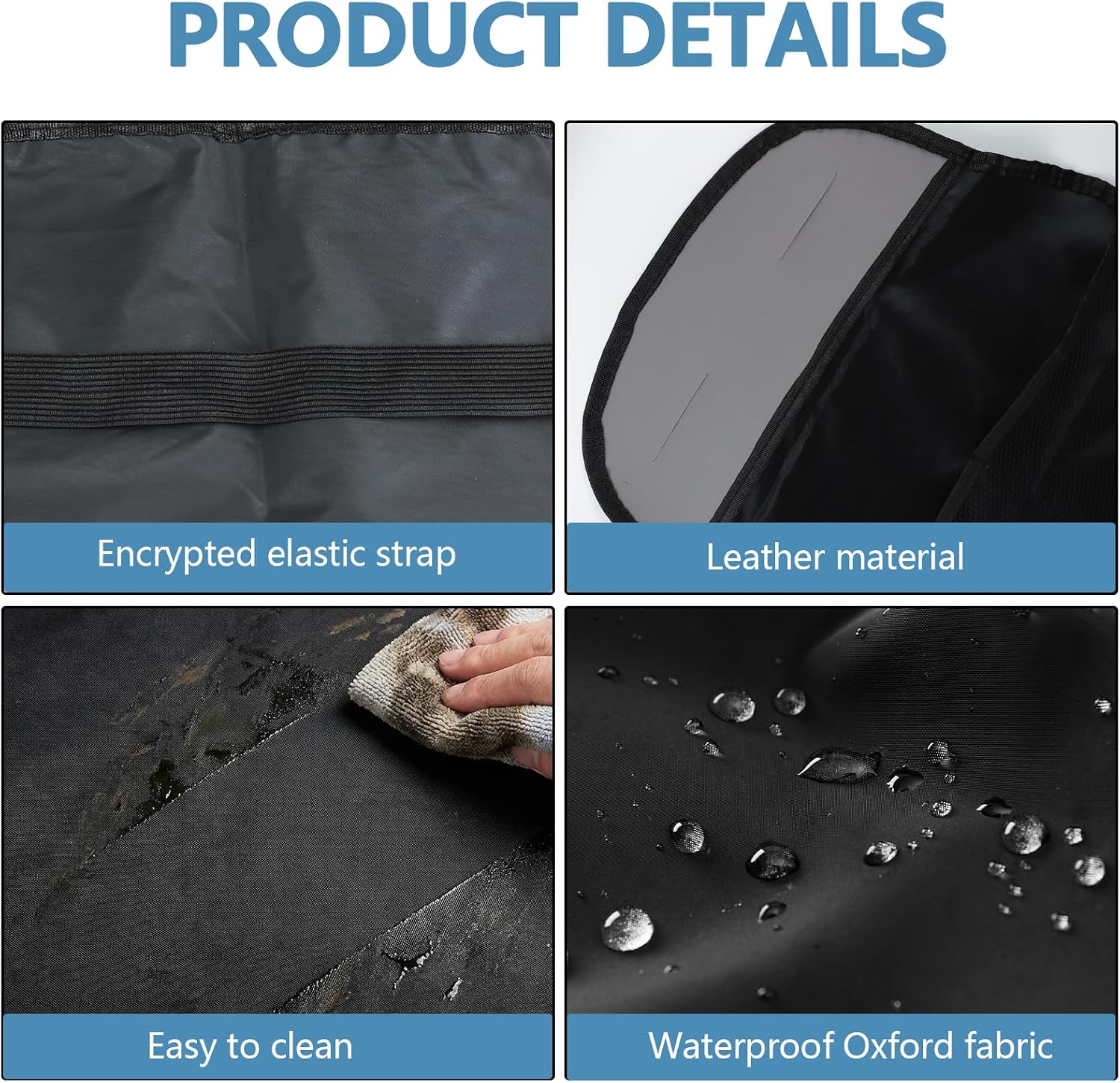 wuyaoyao 2PCS Kick Mats Back Seat Protector, Waterproof Oxford Car Front Seatback Protector for Kids, Seat Back Kick Mat Organizer with 2 Mesh Pockets, Universal Car Accessories (Leather-Pocket) image 3