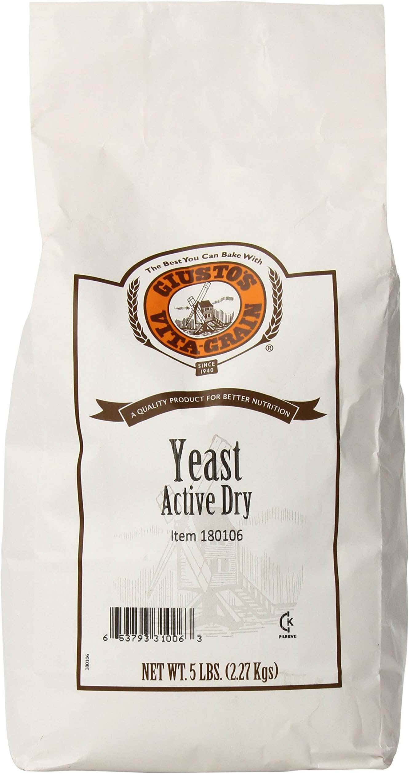 Giusto's Vita-Grain Active Dry Yeast, 5 Pound