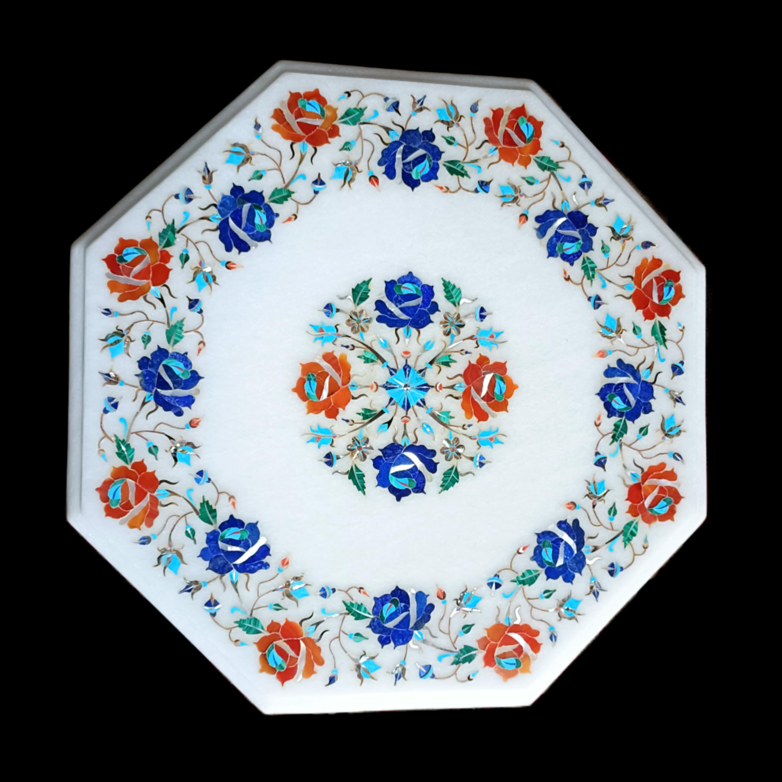 Table en marbre fleuri ArtEra pour sublimer votre salon marocain