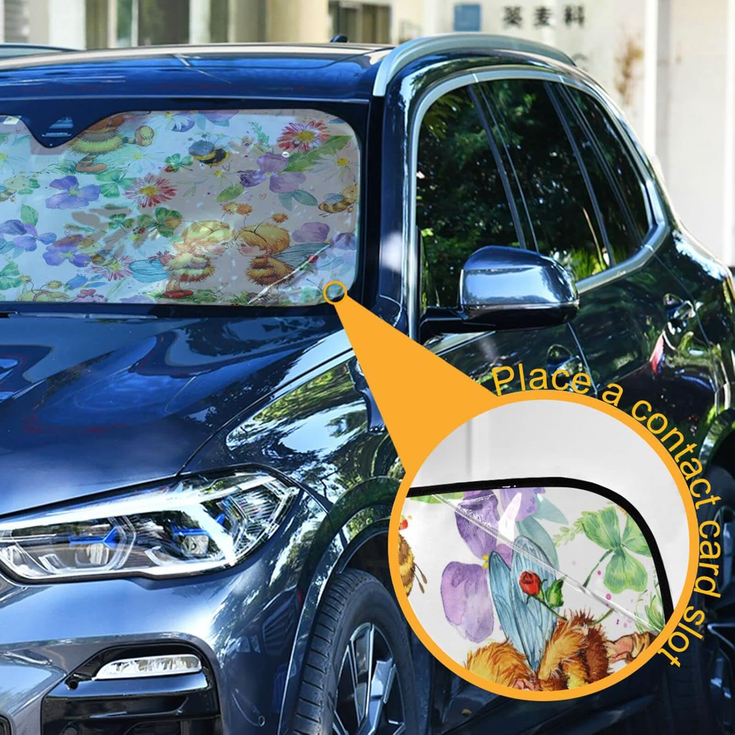 Car Windshield Sun Shade - Cute Honey Bee Sun Visor Protector