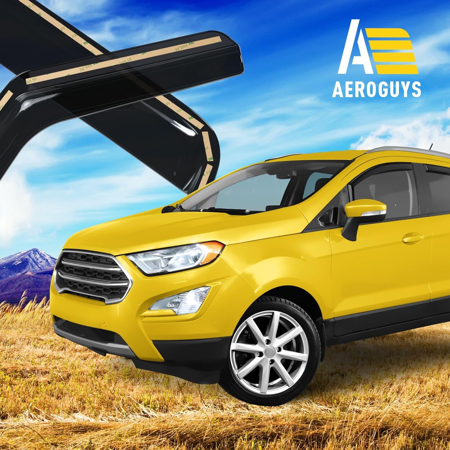 Extra Durable Window Deflectors in-Channel Window Visors Rain Guards Fit for Ford EcoSport 2018-2022, Sun Visors, Wind Vent for Shades, Exterior Car Accessories - 4pcs. AG0452