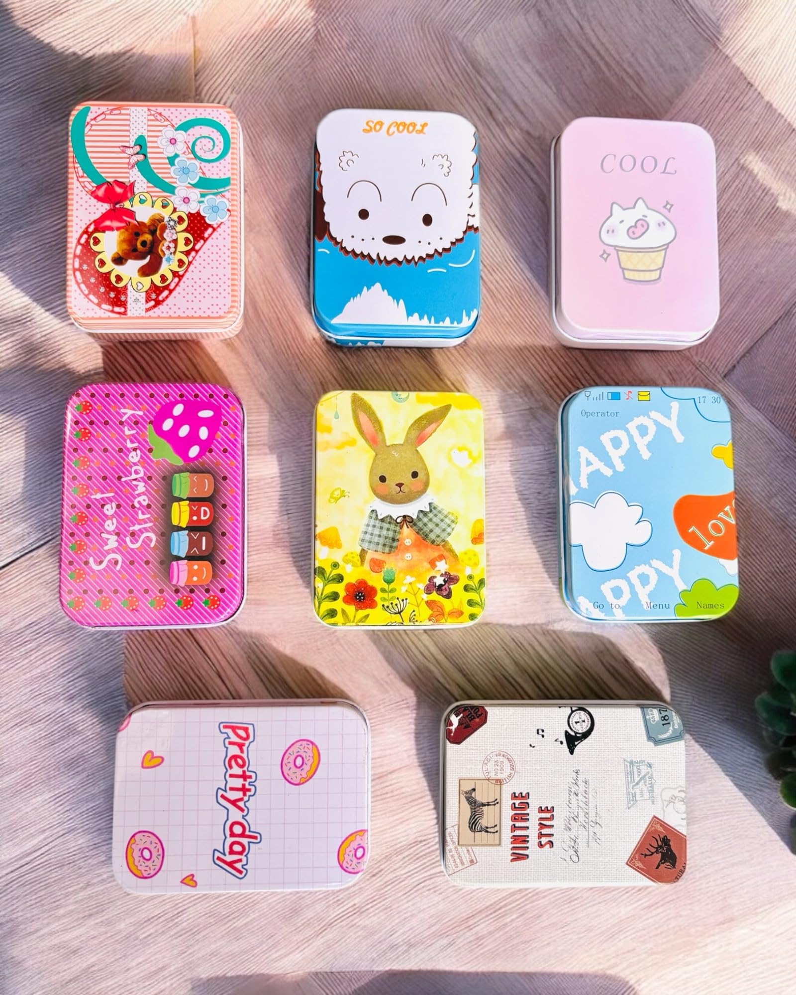 6 Pc Gift Box Small Storage Container Return Gifts For Kids Birthday Party Aluminum Boxes Multipurpose Tin Box l Rectangular Size | Hair Pins Art n Craft Kids Use