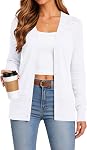 Jouica Cardigan Sweaters 2026 Cardigans à manches longues pour les femmes léger Tendance Crochet Hollwed-Out V-Neck Sweater pour femme