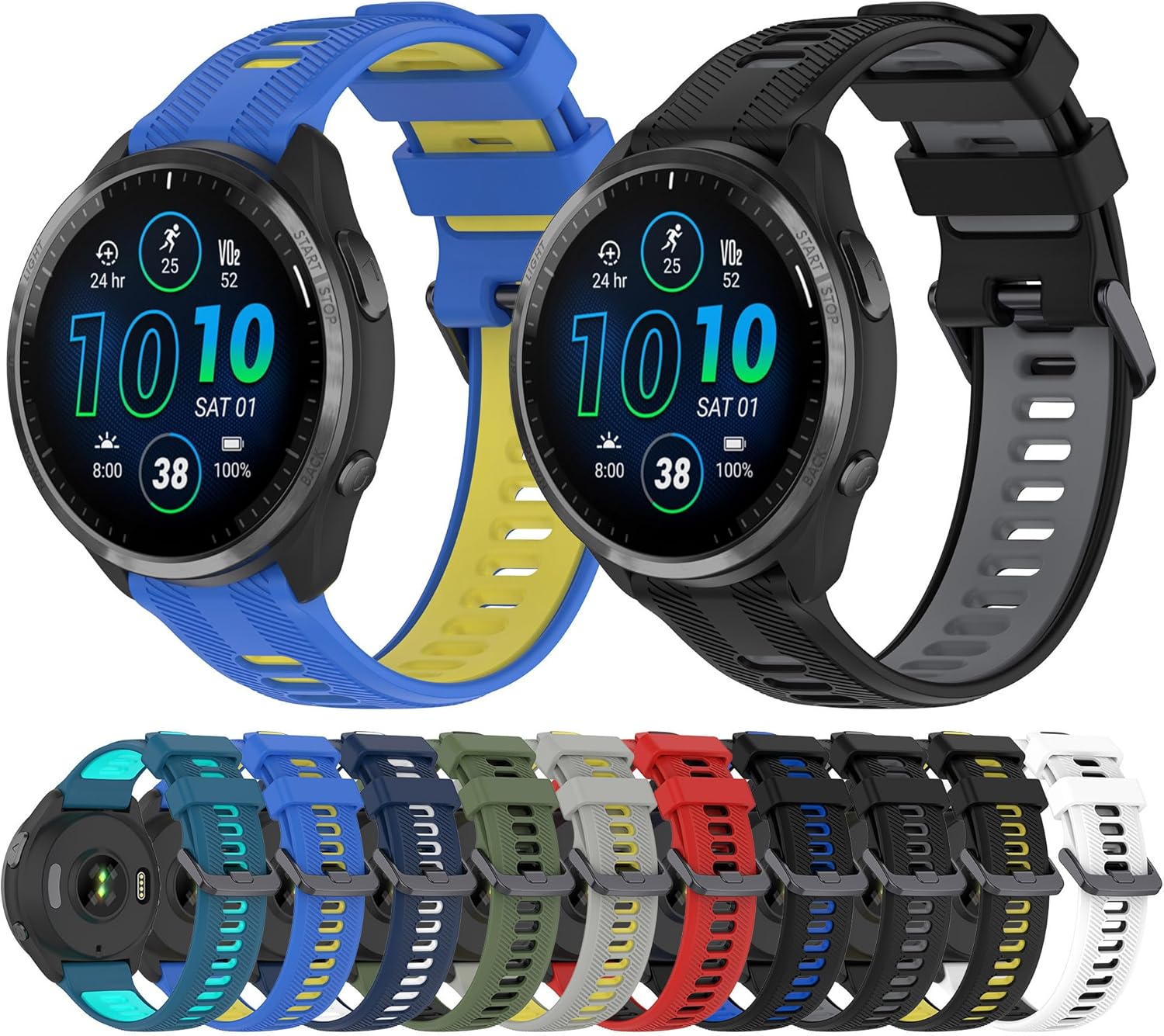 Silicone Watchband Compatible with Garmin Forerunner 965/955/945/935/Descent G1/Approach S62/Approach S60, Watch Band Replacement Wrist Band Strap Bracelet