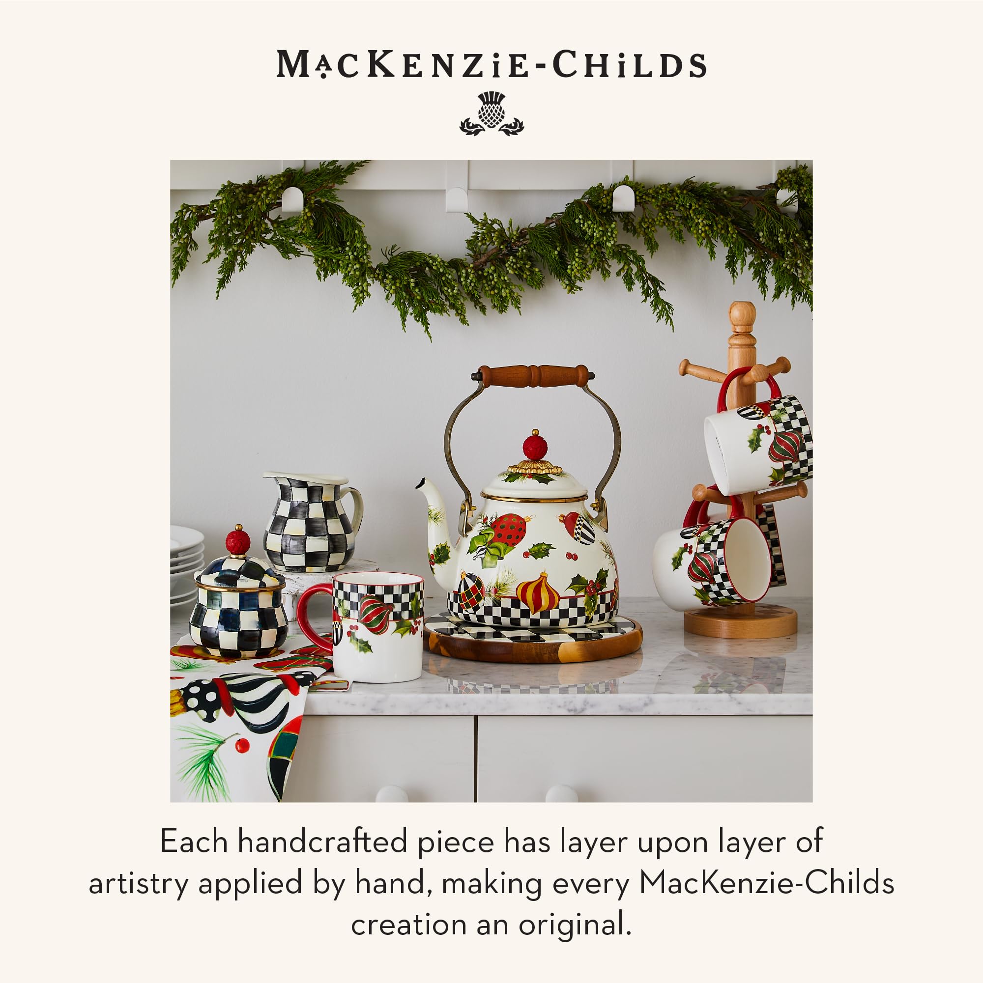 MacKenzie-Childs クリスマス トレー、茶碗2点セット MACKENZIE-CHILDS Deck the Halls Serving Platter, Holiday Tree