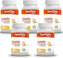 5x Levedo de Cerveja 500Mg 400 Comp Apsinutri