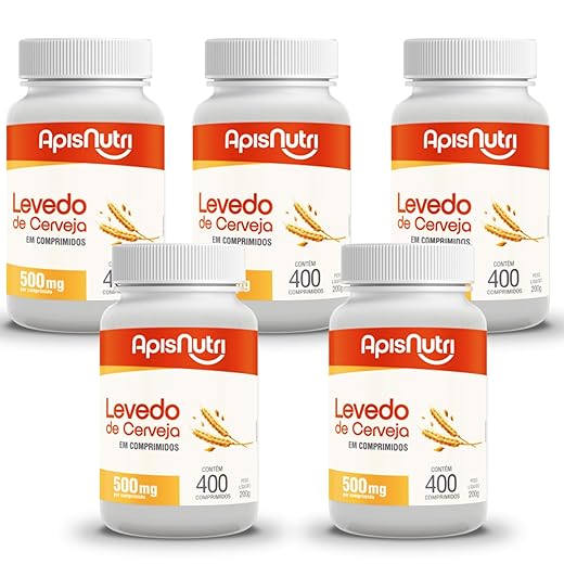5x Levedo de Cerveja 500Mg 400 Comp Apsinutri