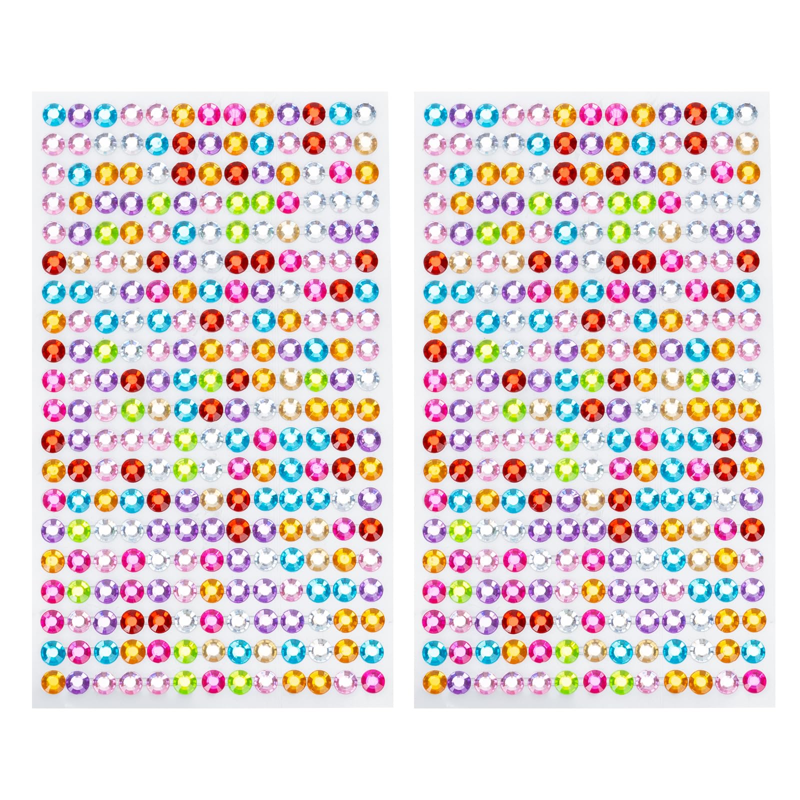 AKHTART Gem Stickers, 2 Sheets Rhinestone, Colored Diamond Self Adhesive Gems, Assorted Shapes Bling Diamond Stickers, Jewels Crystal for Nails, Face, Festivals Makeup, DIY Craft, Decor, Body