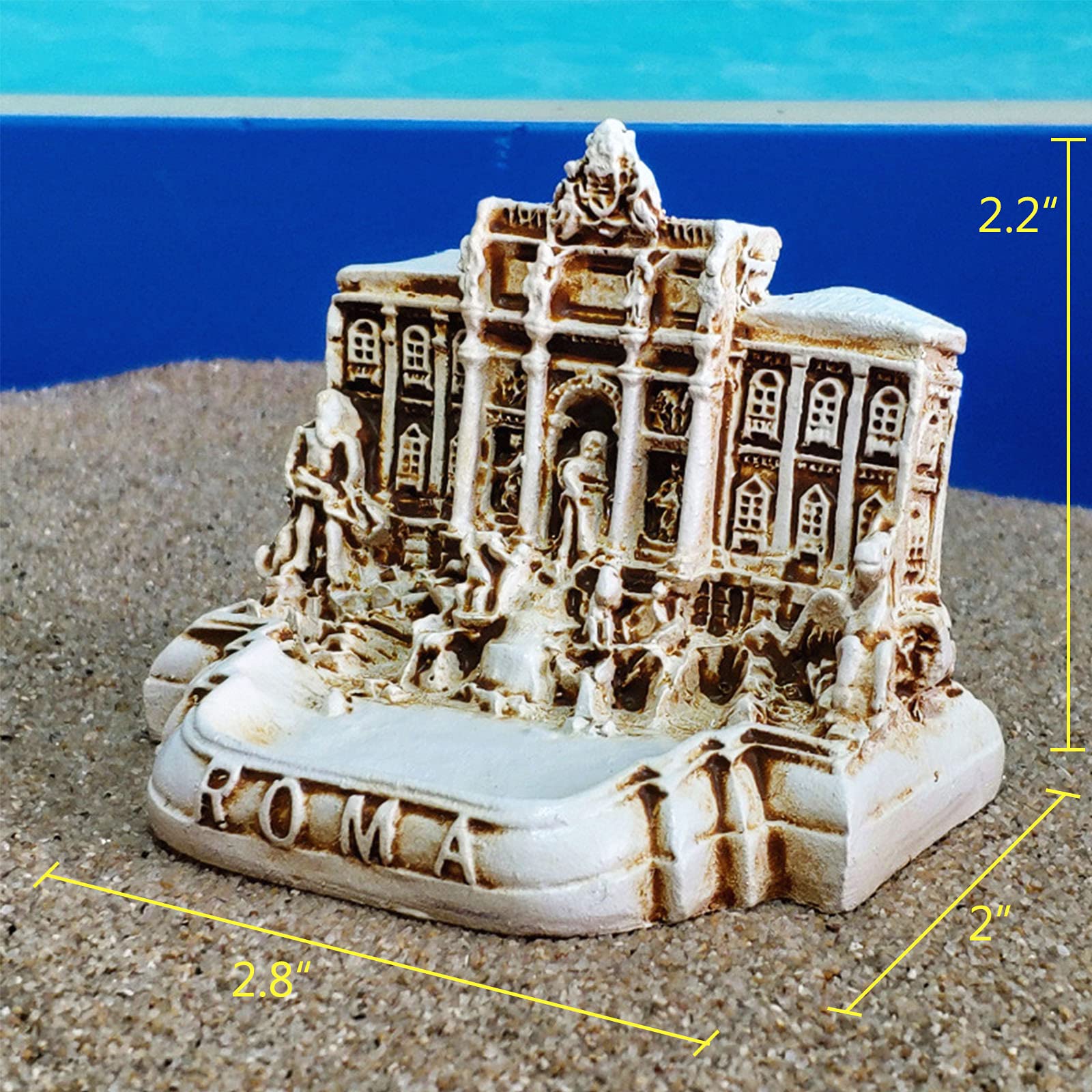 Kocris Casa Reptile Tank Decorations Rome Trevi Fountain Aquarium Decor Ancient Roman Reptile Turtle Lizard Spider Tanks Terrarium Building Décor Ornament Pet - Image 2