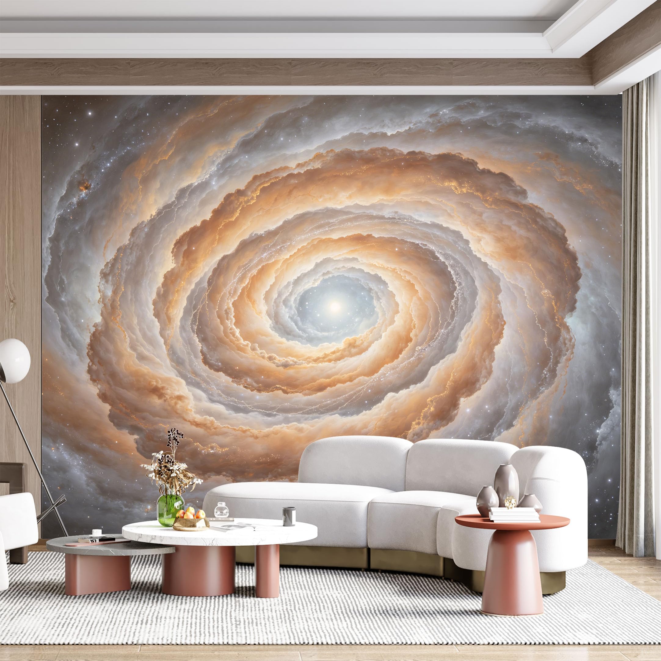 Custom Size Wall Mural Cosmic Nebula Swirl Galactic Cloud Celestial Sky Artistic Painting SelfAdhesive Wall Fabric Removable for Home Office Decor