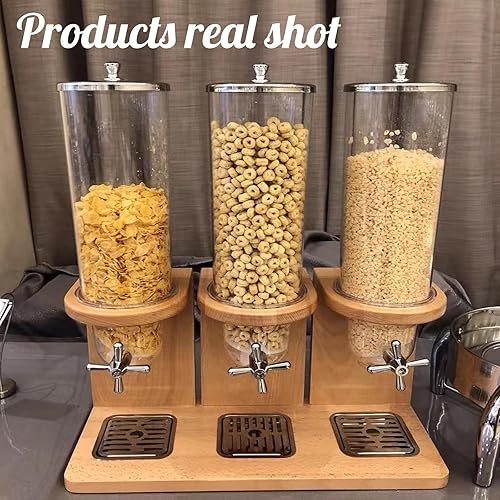 Miniatura 6 de Dispensador de cereales fácil de limpiar, dispensador de alimentos secos, dispensador de almacenamiento de contenedores de cereales de encimera, con