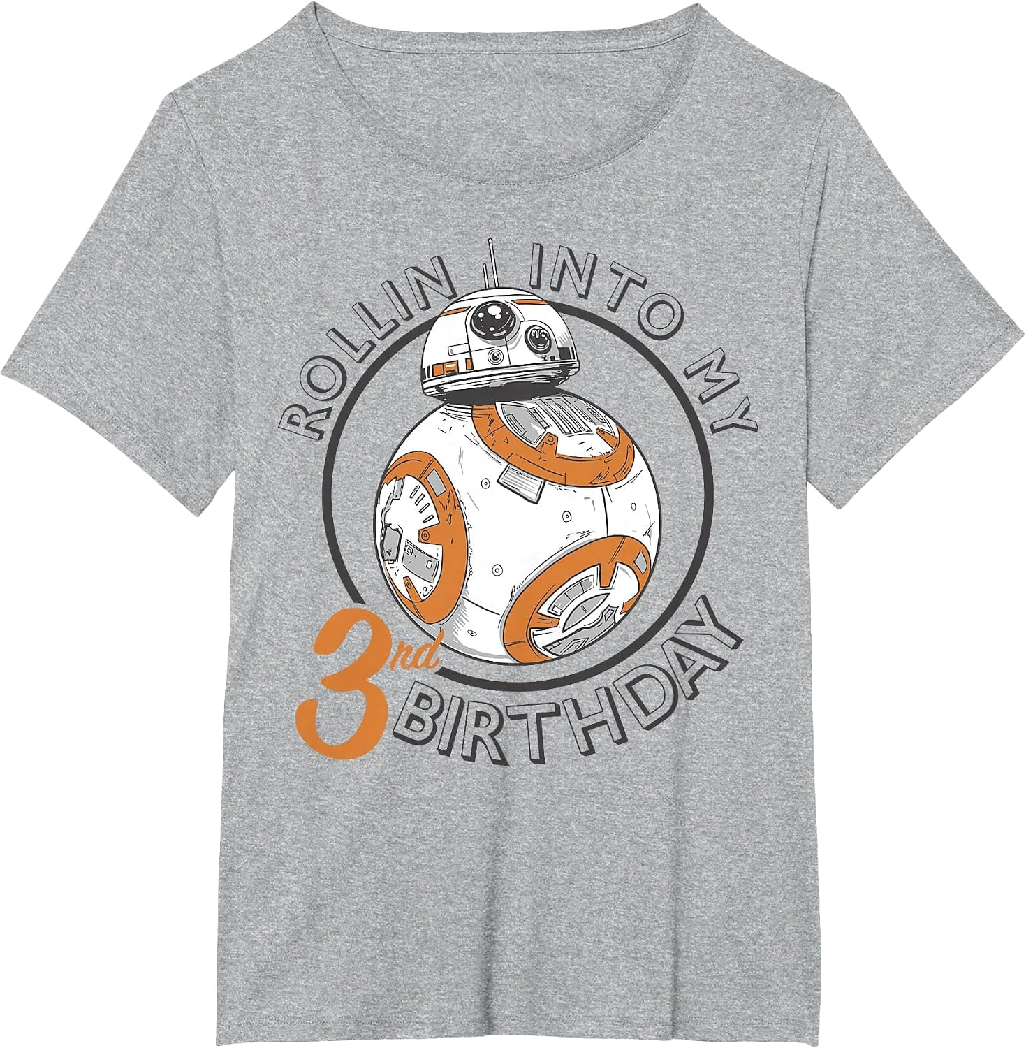 Star Wars BB-8 Rollin Into My 3rd Birthday Portrait T-Shirt