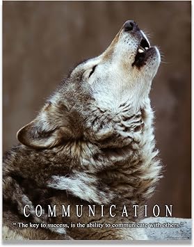 Gray Timber Wolf Motivational Poster Art Print 11x14 WWF Wildlife Sculpture Gift Class Room Wall Decor Pictures