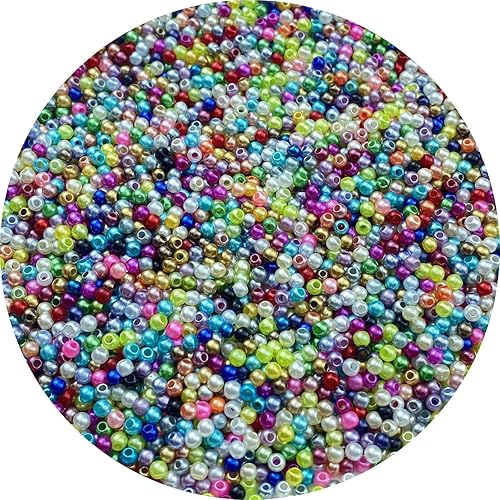 Miniatura 7 de Cuentas de perlas, 4000 cuentas para manualidades, perlas sueltas de 0.118 pulgadas, cuentas espaciadoras redondas para aretes, pulseras, collares,