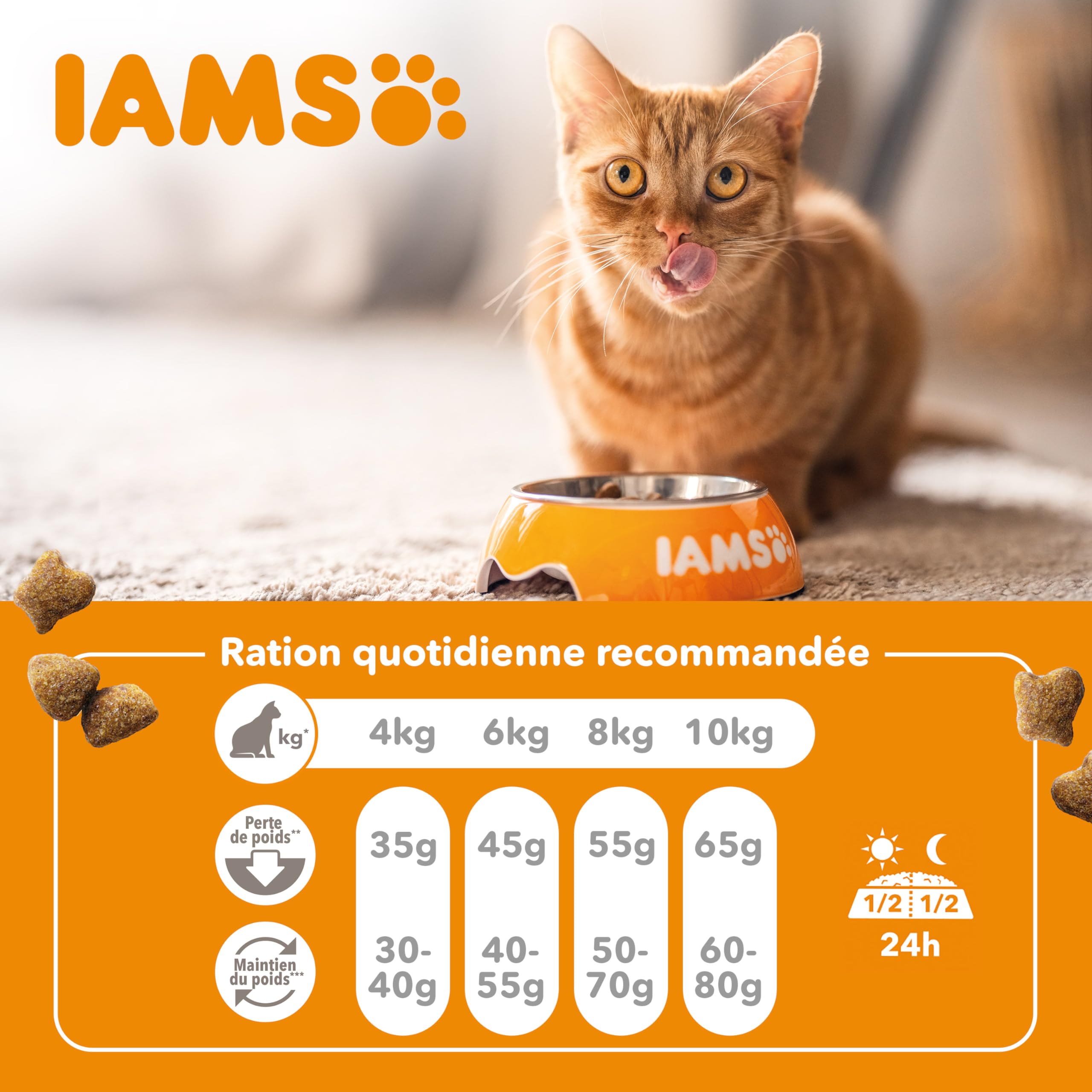 IAMS Advanced Nutrition - Croquettes Allégées - Adaptées aux Chats Stérilisés - Complètes équilibrées - Favorise Le contrôle du Poids - Au Poulet Frais - sans OGM colorants arômes artificiels - 10 kg