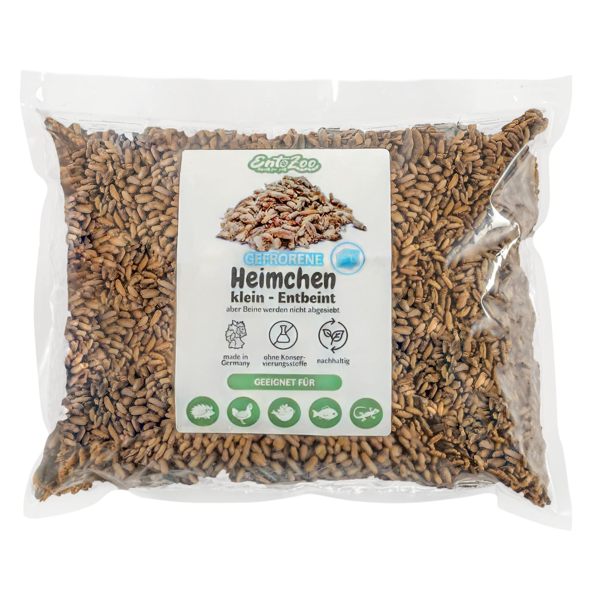 Gefrorene Heimchen – Insekten Vogelfutter für Reptilien, Vögel, Fische & Hühner | Proteinreiche Grillen | Alternative zu Mehlwürmer getrocknet | Made in Germany -2kg groß