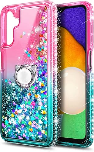 Miniatura 2 de NZND Funda compatible con Samsung Galaxy A14 5G con protector de pantalla de vidrio templado (cobertura máxima), soporte de anillocorrea de muñeca,