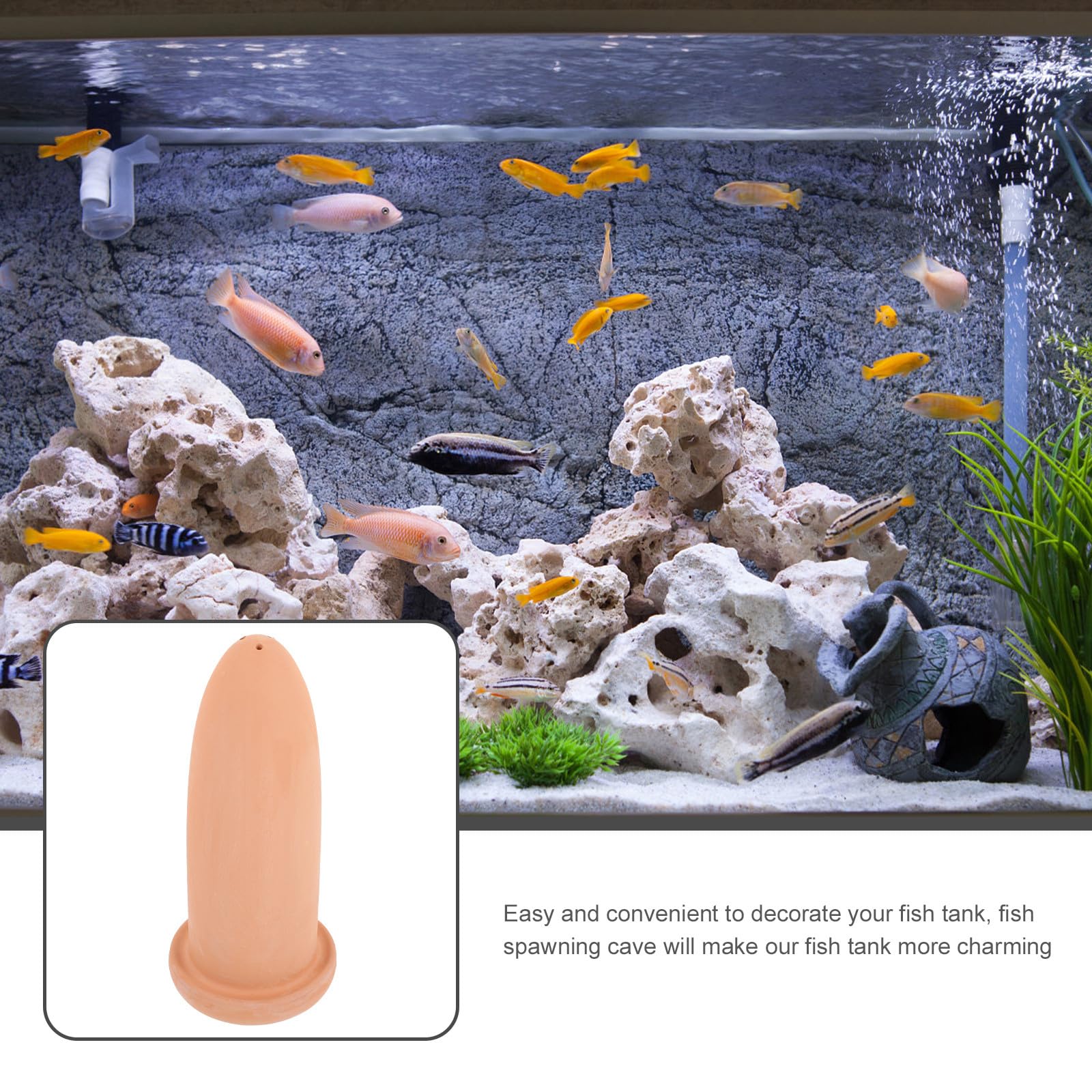 Cono de Cría para Peces de Cerámica Grande Cubo de Desove Alto Tanque para Reproducción Acuática Adecuado para Peces Ángel en Acuarios