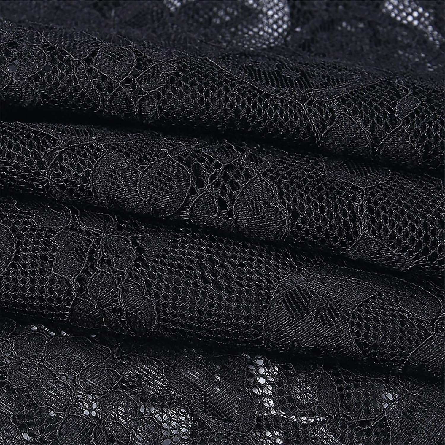 Black Lace Shrug for Vampire Costume - Women Dark Style Cover Up, Long Sleeve Lace Shawl for Halloween Costume