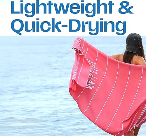 Miniatura 3 de EastNBlue Lina Toalla de playa turca Peshtemal (38 x 71 pulgadas), sin arena, grande y de secado rápido, toallas de piscina ligeras para viajes,
