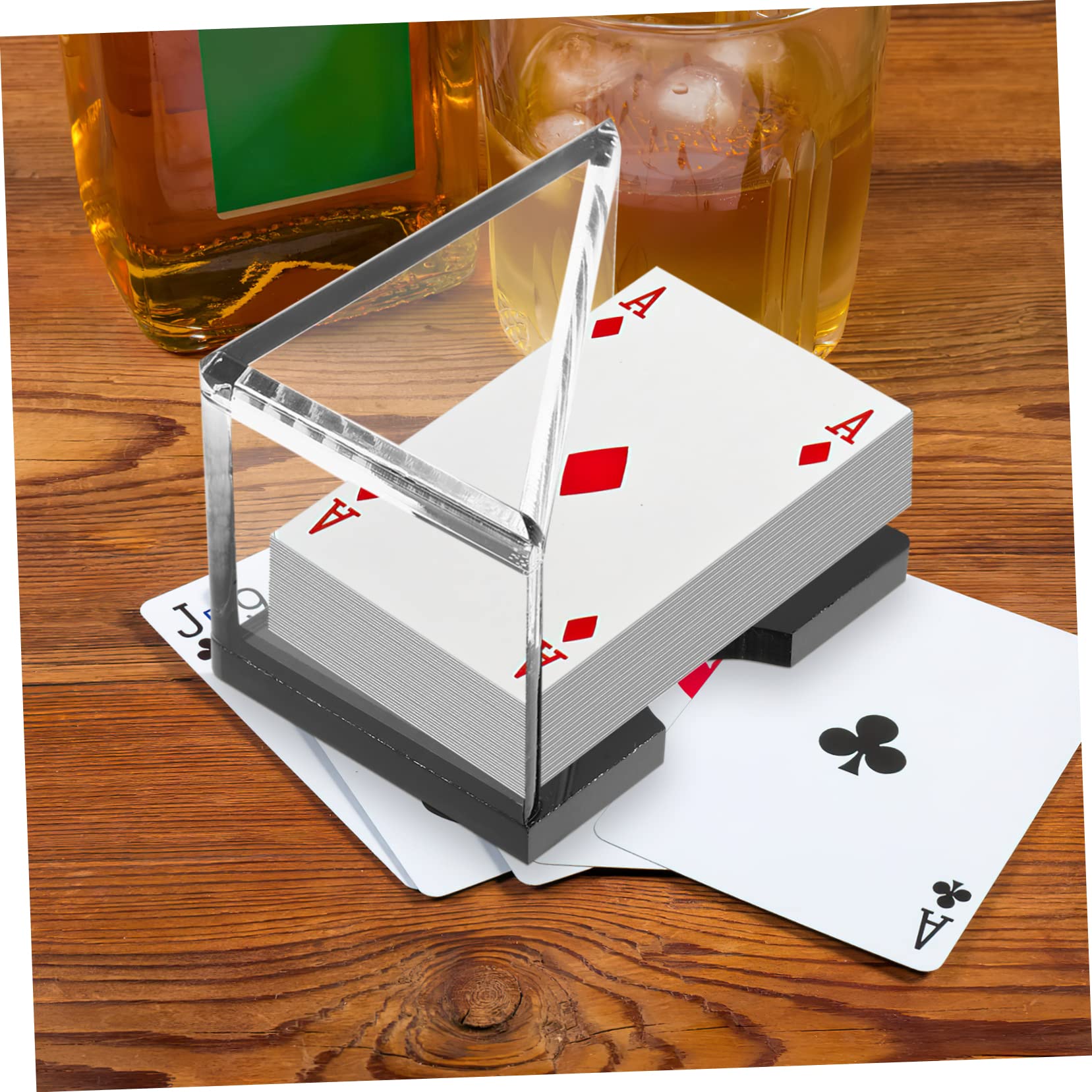 Abaodam Scatola scatola dei rifiuti del rack del poker scatole da poker custodia del mazzo acrilico contenitori supporto trasparente per carte da gioco caso di poker