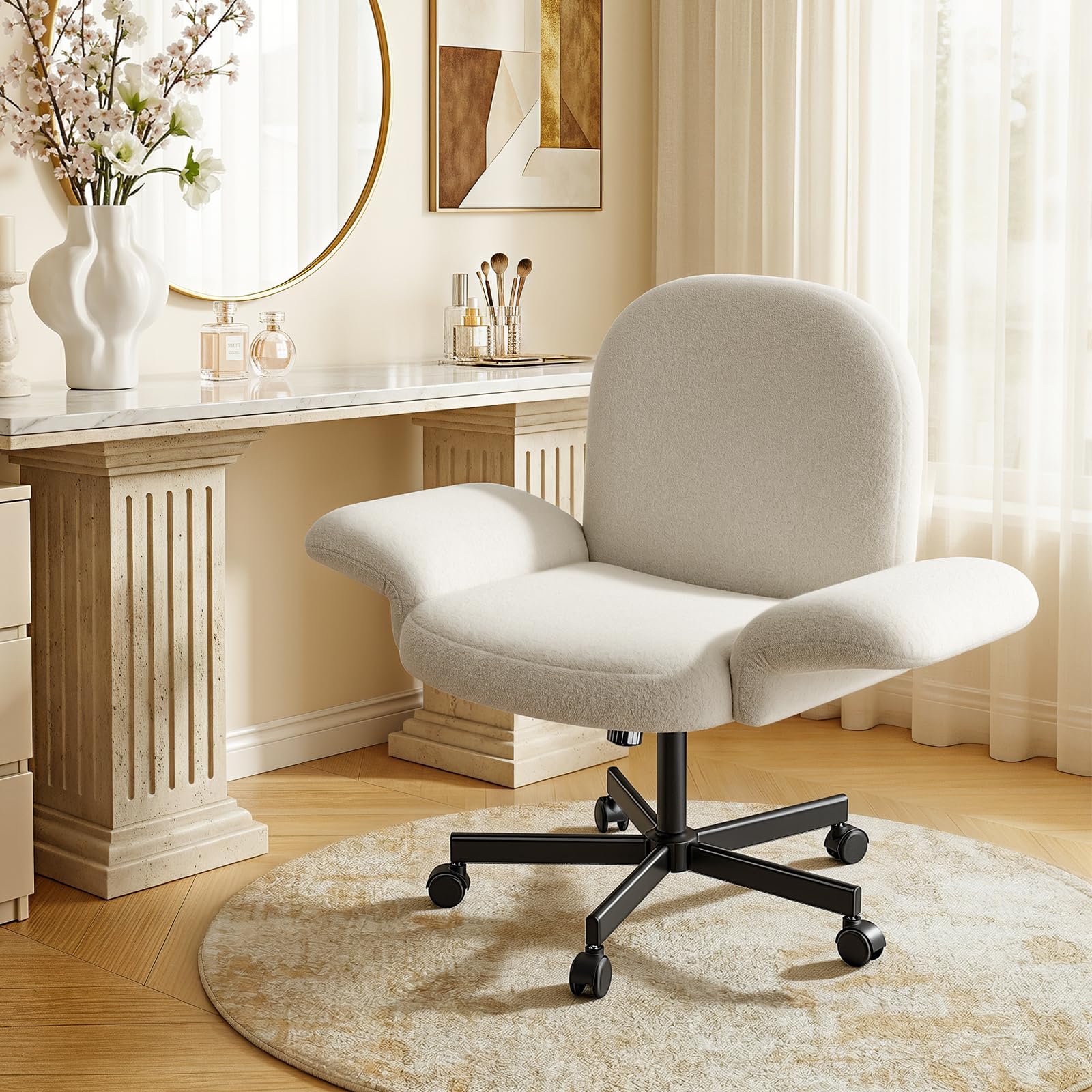 Marsail Silla Escritorio, Brazos Reg 180°, Respaldo Reclinable 105°, Beige