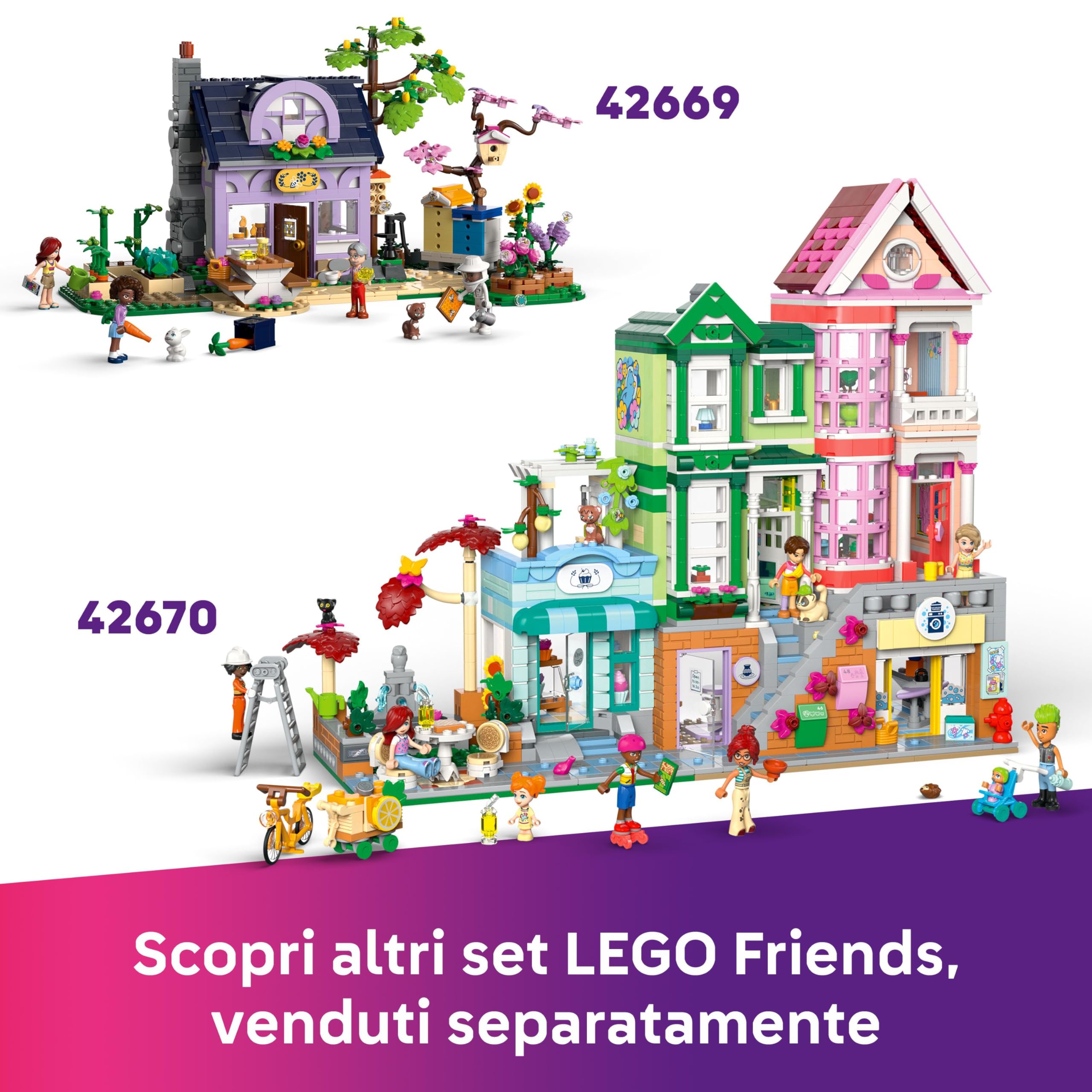 LEGO Friends Ristorante e Scuola di Cucina, Giochi Creativi per lo Sviluppo delle Abilità Sociali per Bambine da 8 Anni con Mini Bamboline, Gatto e Cibo giocattolo, Idea Regalo di Compleanno 42655
