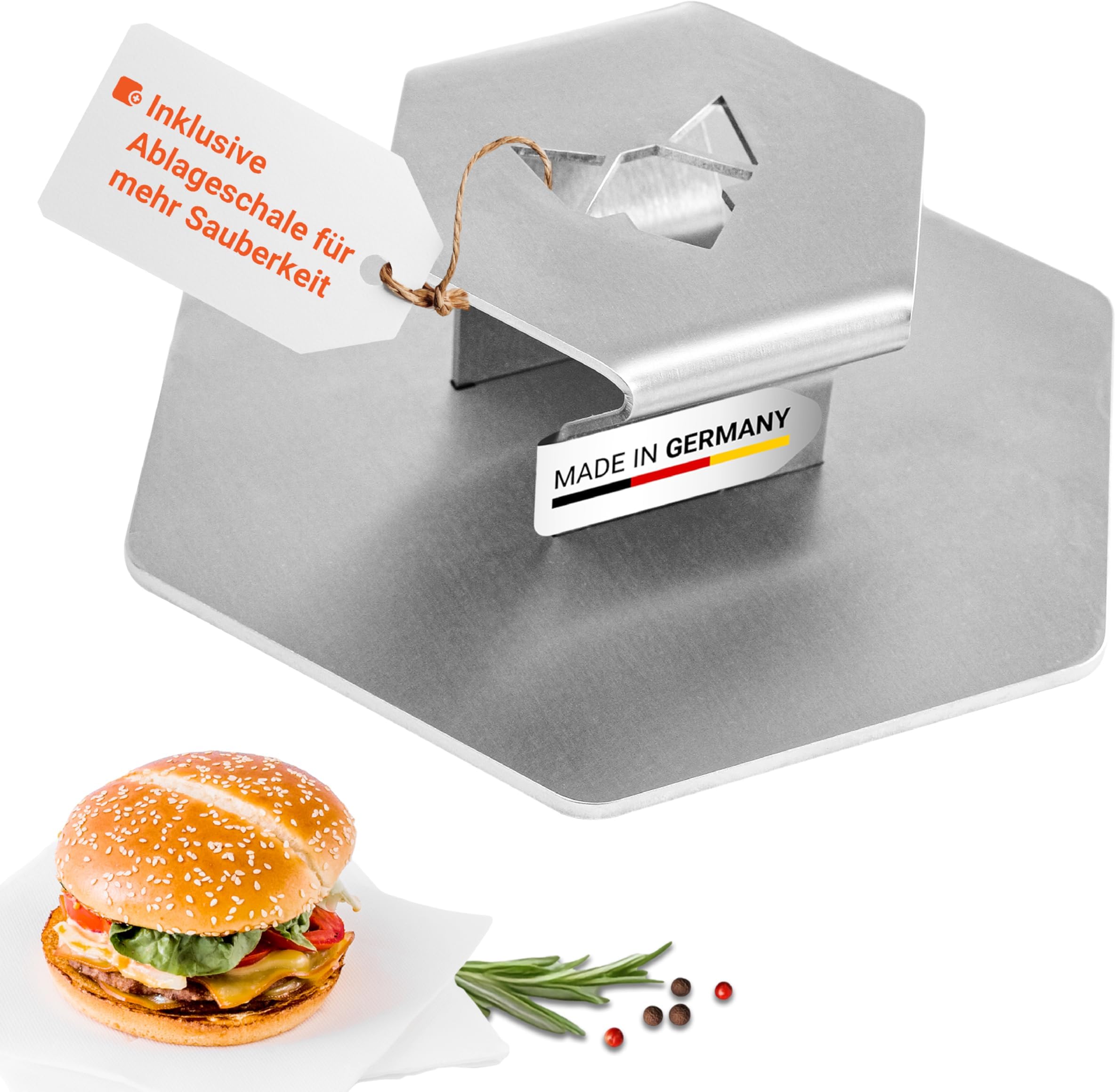 Smasher | Barbecue Burger Press | A Great Tool for The Kitchen, Garden, Restaurants, Camping and Much More | Made from Polished Stainless Steel