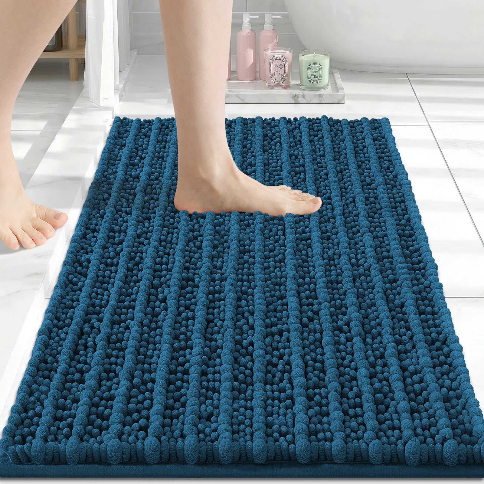 Arotive Bathroom Rugs Mat 24x16, Soft Absorbent Chenille Shaggy Bath Mat