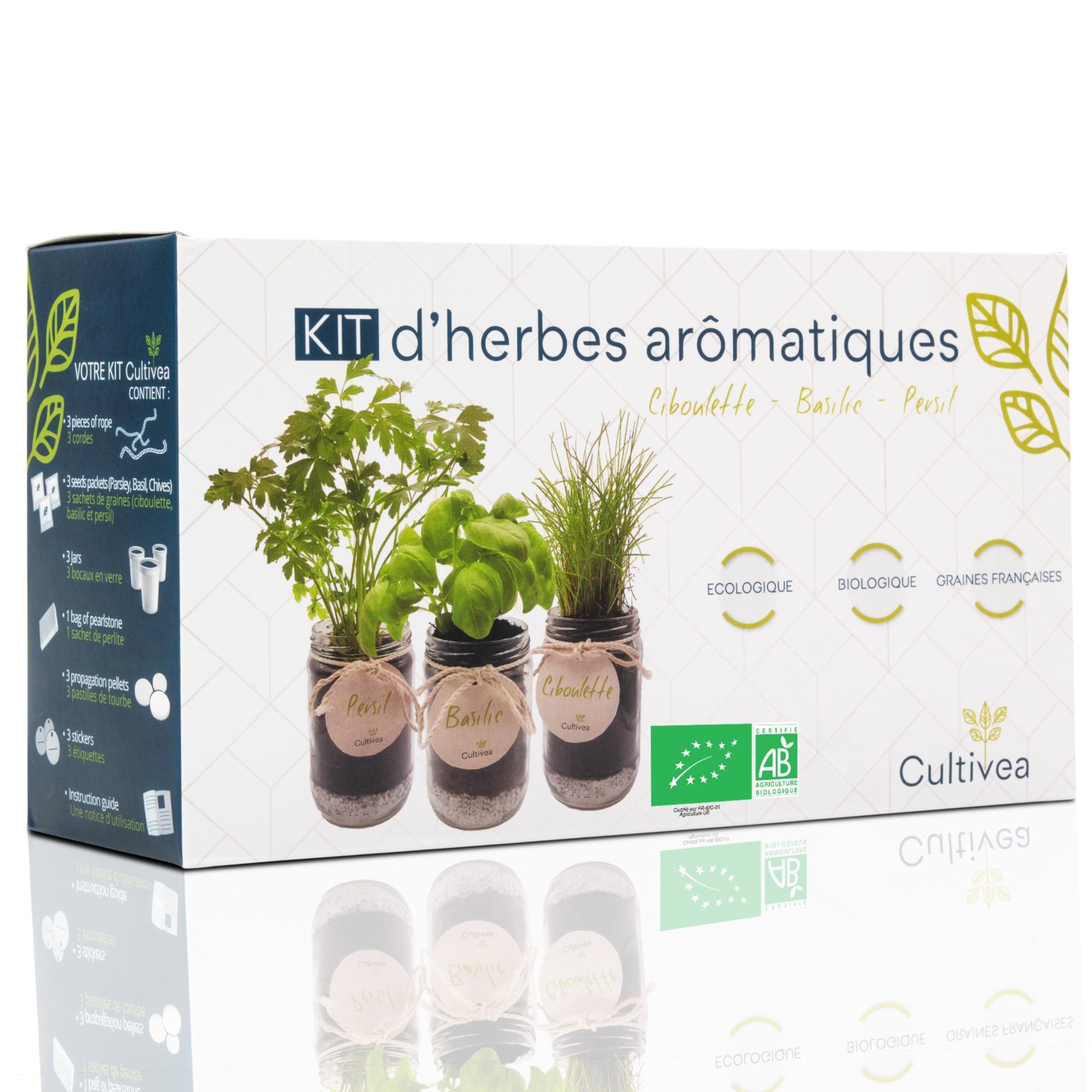 CULTIVEA® Kit Herbes Aromatiques Intérieur Bio