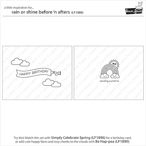 Miniatura 4 de Lawn Fawn Sellos transparentes 3"X4" - Lluvia o brilla antes y después