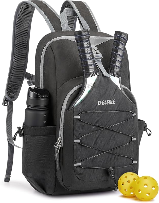 G4Free Pickleball Bag, Pickleball Backpack for Women and Men | Lightweight Pickle ball Backpacks, Adjustable Padel Bag Fits 2 to 4 Paddles, Daypack for Sports