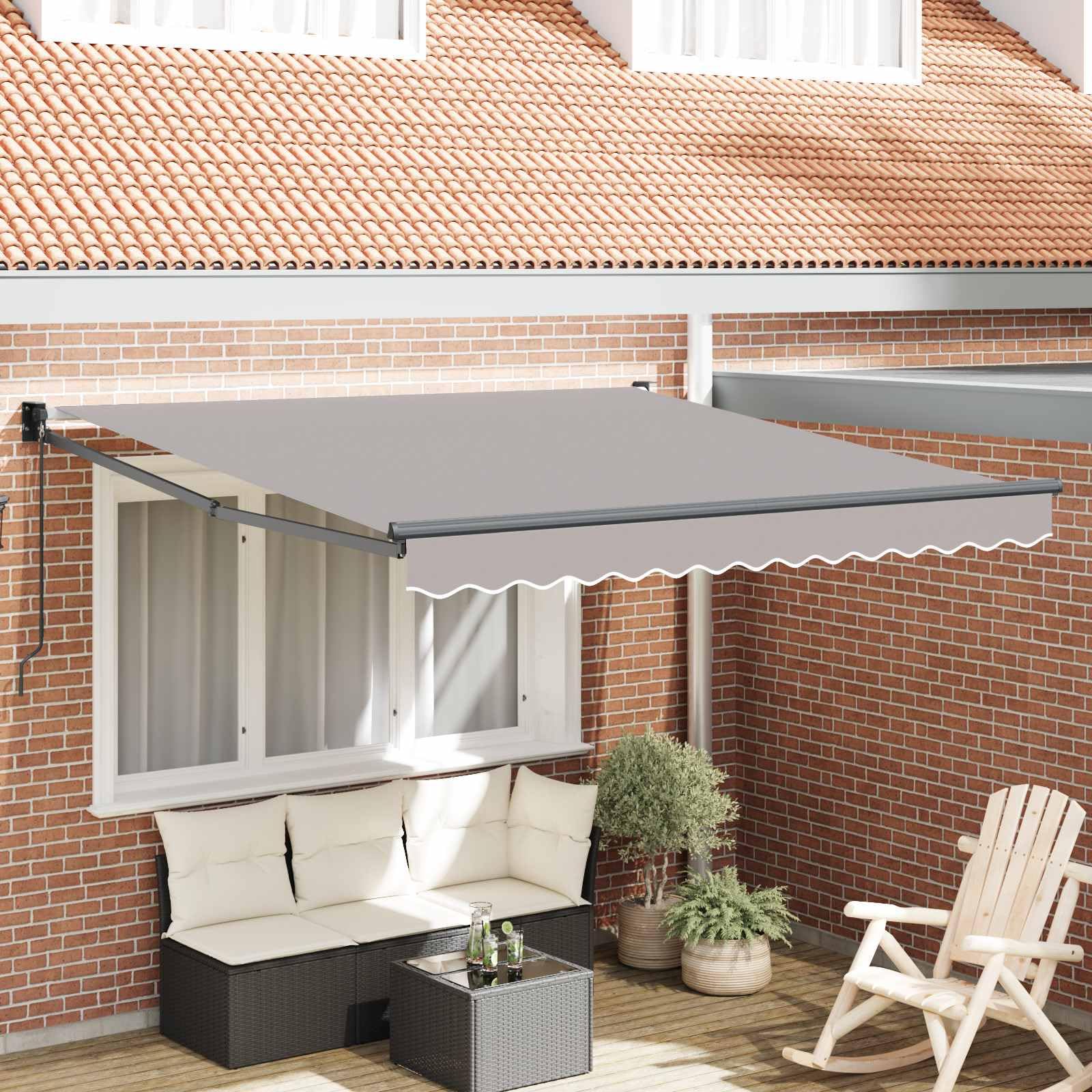 Auvent rétractable anti-UV et résistant aux intempéries à manivelle 350 x 250 cm