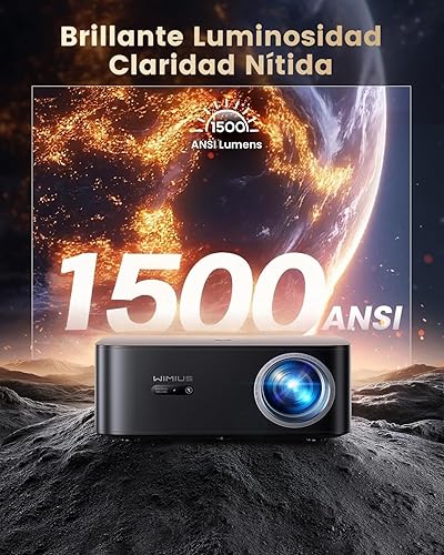 Projector【1500 ANSI/Google TV/Netflix Ready】WiMiUS 4K Projector for Bedroom Full HD 1080P, Auto Focus/Keystone, WiFi 6 & Bluetooth Smart Outdoor & Indoor Home Cinema Projectors - 3