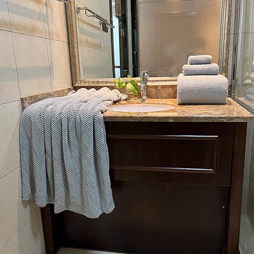 Miniatura 3 de YTYC Toallas, toallas de baño de gran tamaño de 39 x 78 pulgadas para adultos, toallas de baño de lujo extra grandes para baño, toallas de ducha de