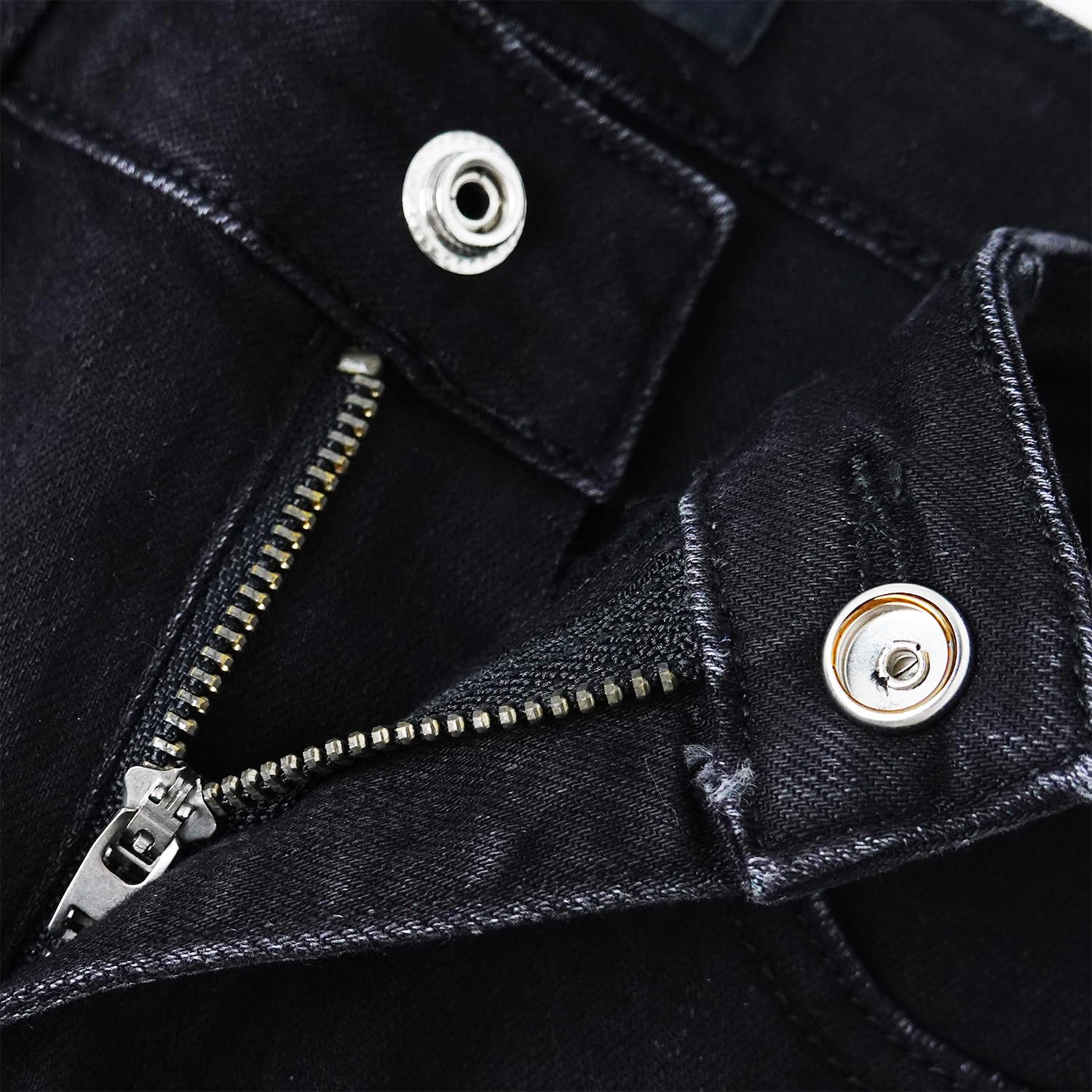 KIDSCOOL SPACE Jeans évasés pour bébé Fille, 18M-5T Pantalon en Denim Extensible à Ourlet Brut, Noir