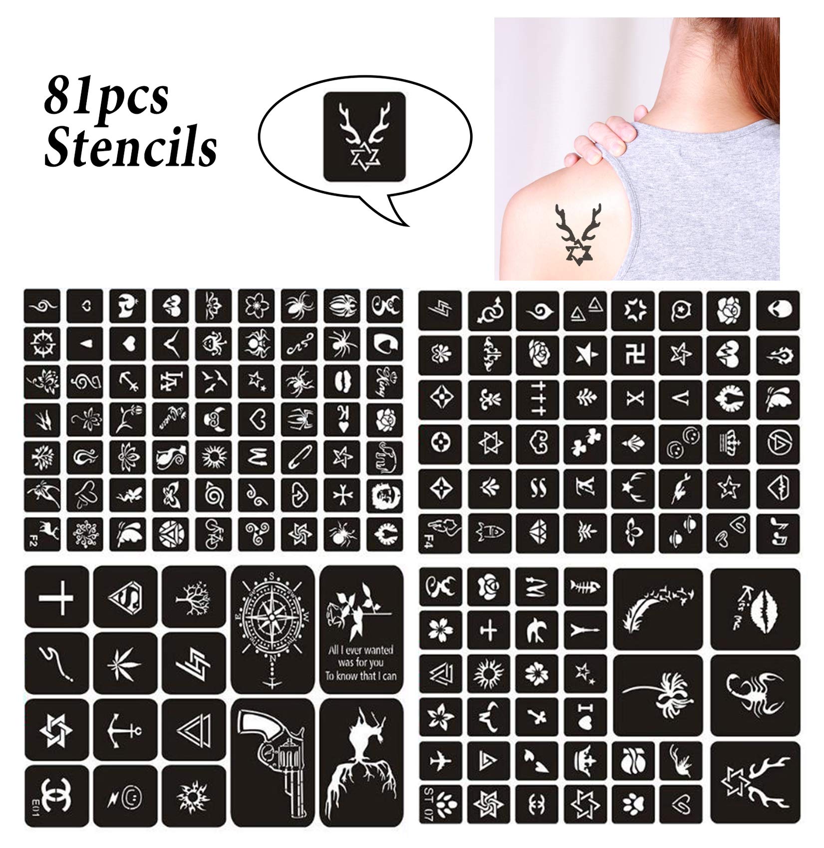 4 Pack Temporary Tattoo Kit, Semi Permanent Tattoo, Temporary Tattoo