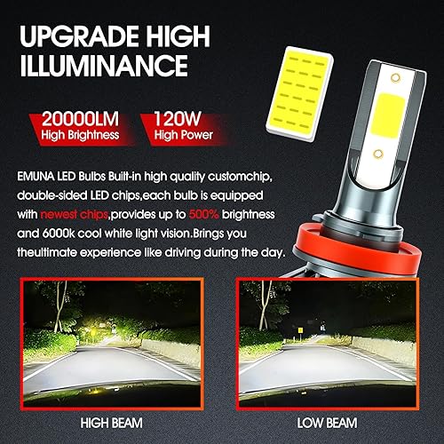 Miniatura 4 de IHNZCB Bombillas LED para faros delanteros Chevrolet Chevy Tahoe 2001-2006 9006 9006 de haz alto y bajo + 880 bombillas LED antiniebla, luces