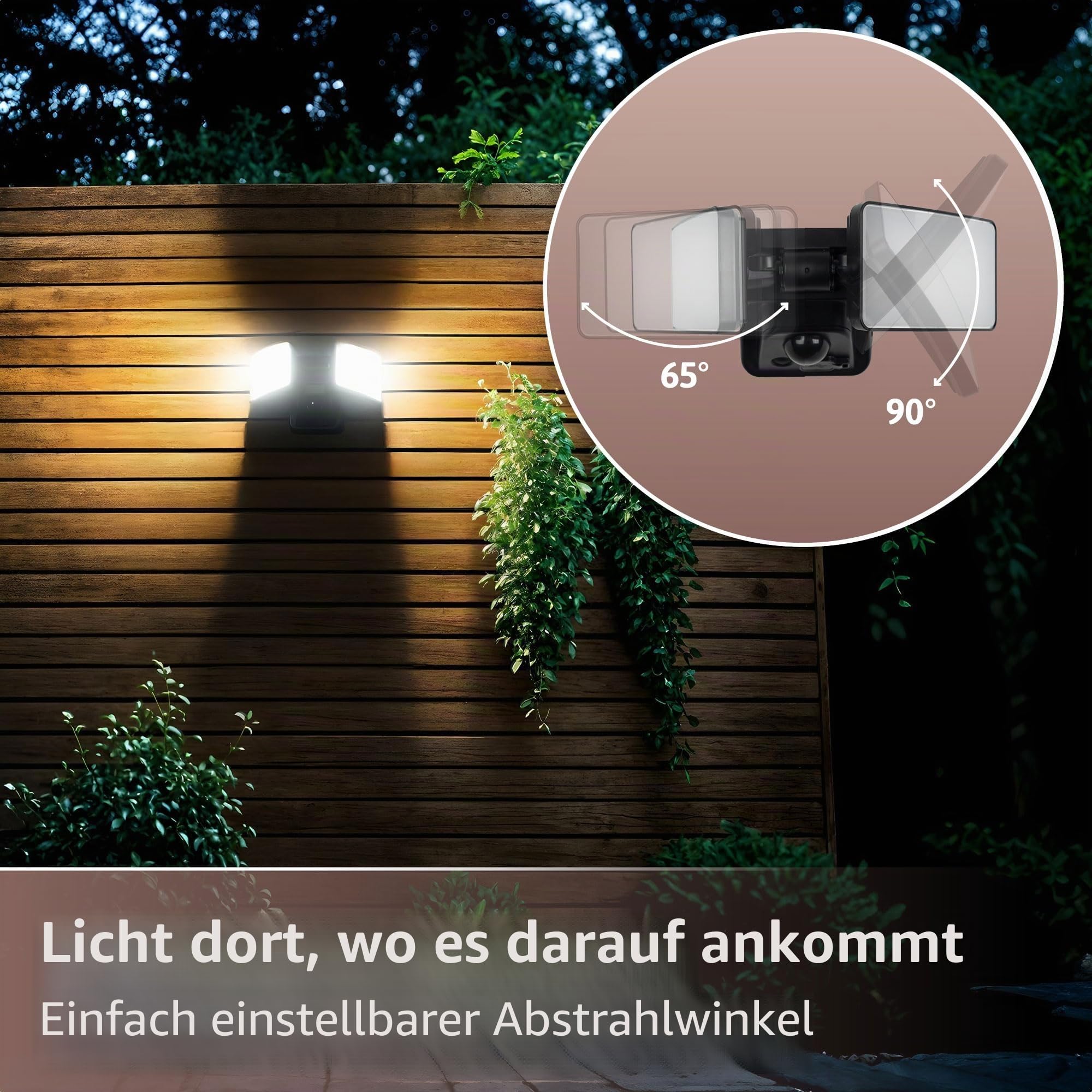Brendz LED Strahler mit Bewegungsmelder, 600 Lumen, IP44 Wasserdicht, Einstellbare Leuchtdauer, Solar Wandleuchte Außen, LED Fluter mit Sensor, Skye, Scheinwerfer