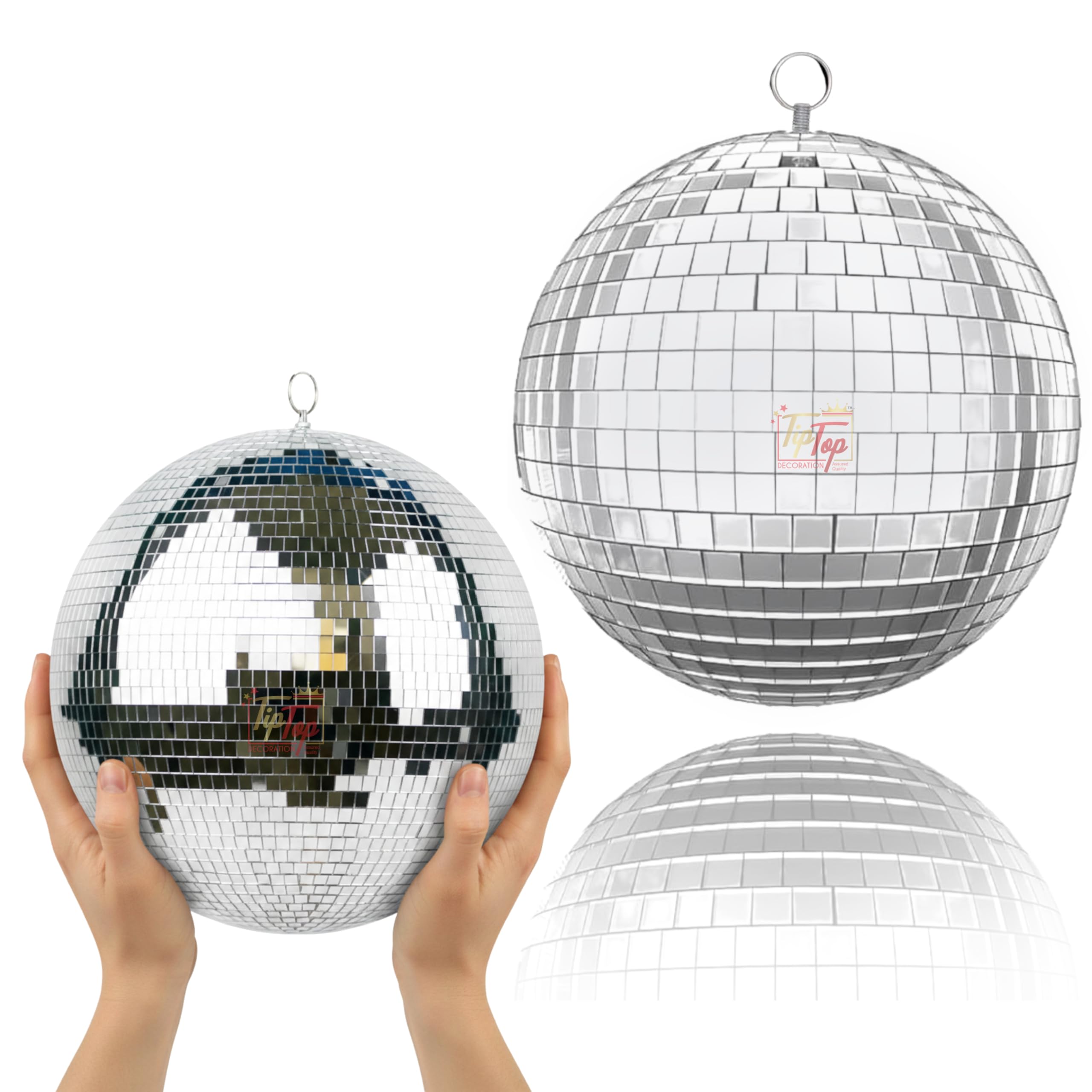 Premium Mirror Disco Ball Hanging Party Centerpieces (Handmade) (25 cm (1 pc) (10 inch))-image-19